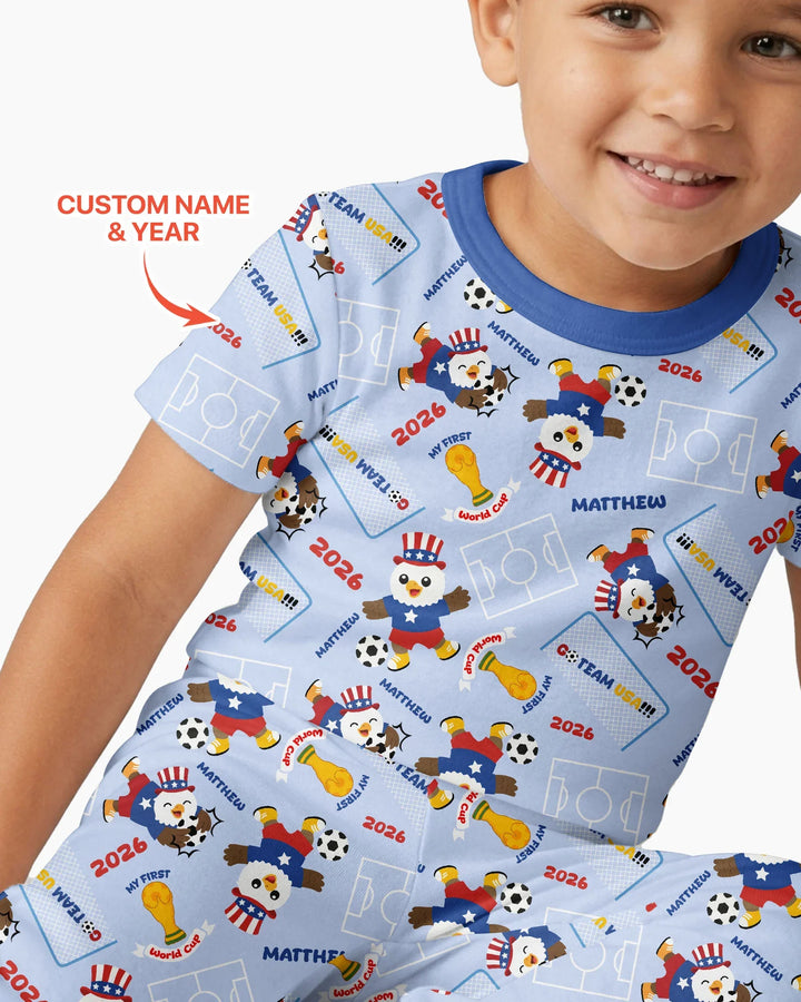 Conjunto de pijama de dos piezas de bambú de manga corta, plantilla personalizada