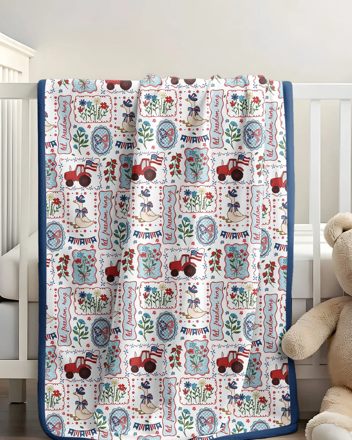 Patriotic USA Silly Goose Family Matching Bamboo Blanket