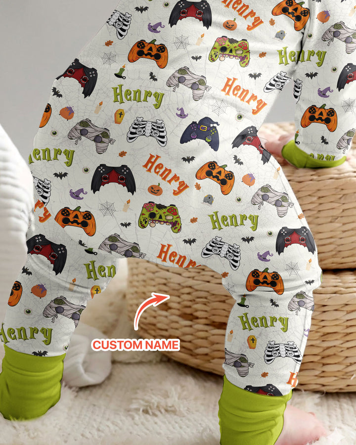 Custom Name Halloween Gaming Controllers Bamboo Convertible Zippy