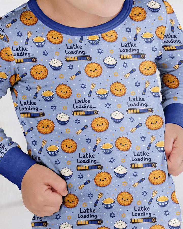 Latke For Hanukkah Bamboo Two Piece Long Sleeve Pajama Set