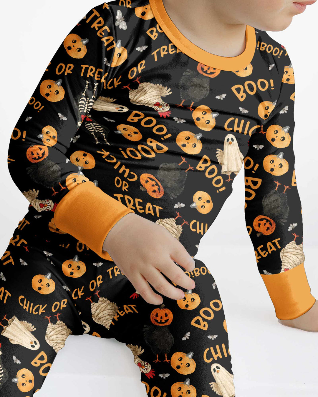 Halloween Chick or Treat Bamboo Two Piece Long Sleeve Pajama Set