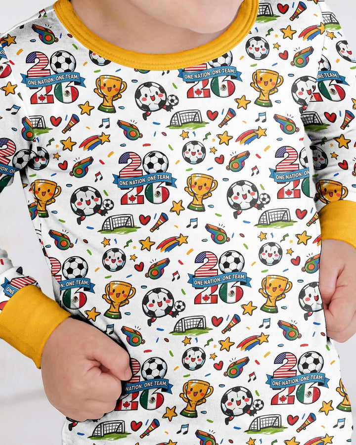 Soccer Fever 2026 Family Matching Bamboo Two Piece Long Sleeve Pajama Set