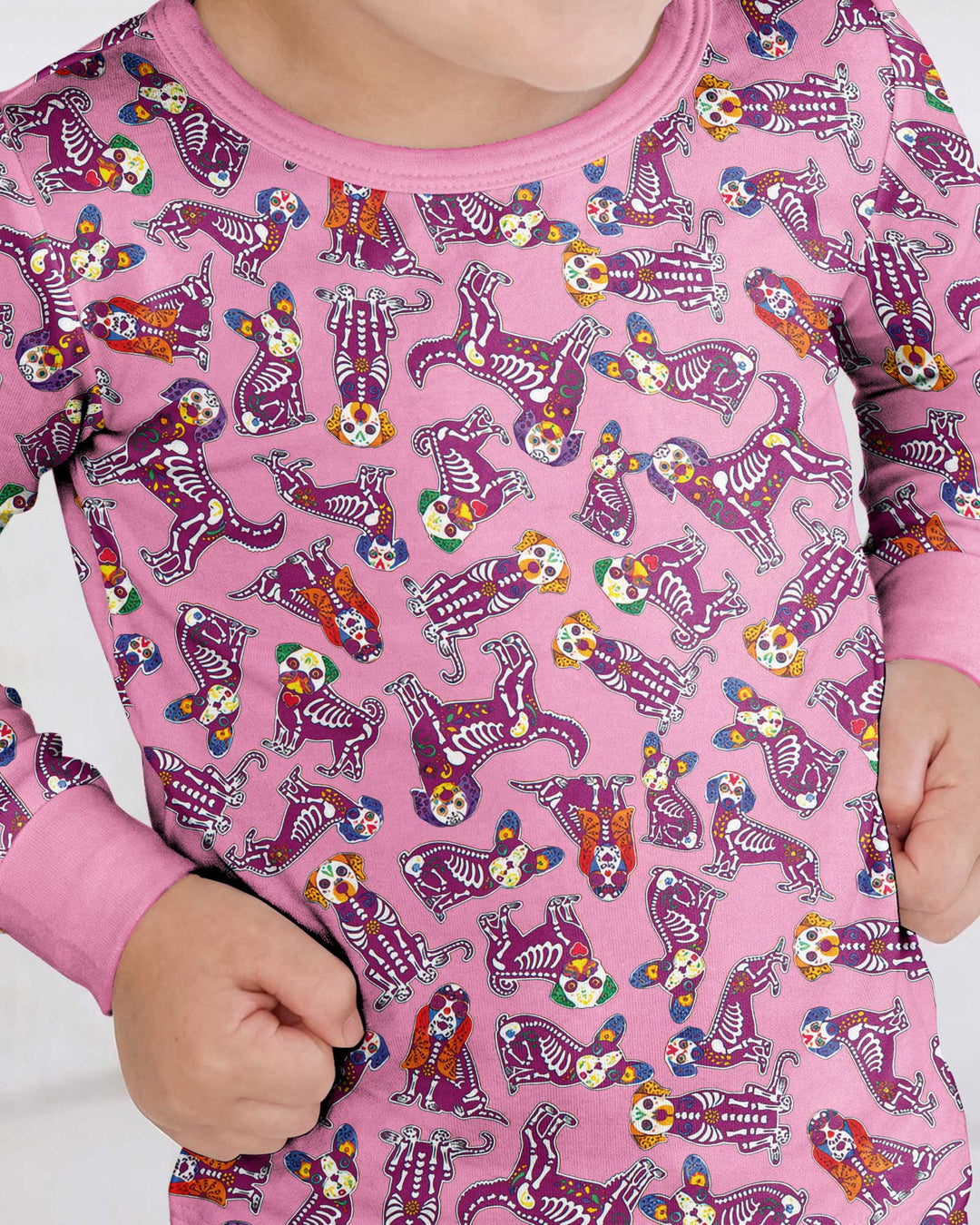 Dia De Los Muertos Doggie Bamboo Two Piece Long Sleeve Pajama Set