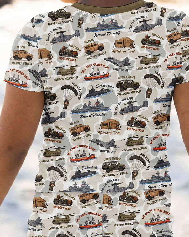 Little Hero Military Family Matching Bamboo Two Piece Short Sleeve Pajama Set