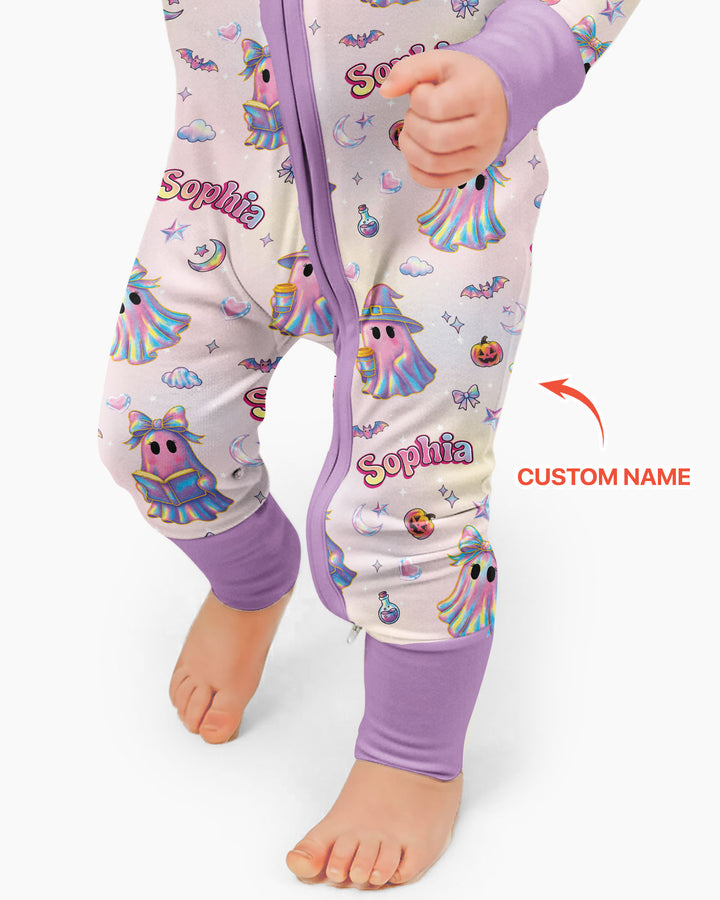 Holographic Cute Ghost Bamboo Convertible Zippy