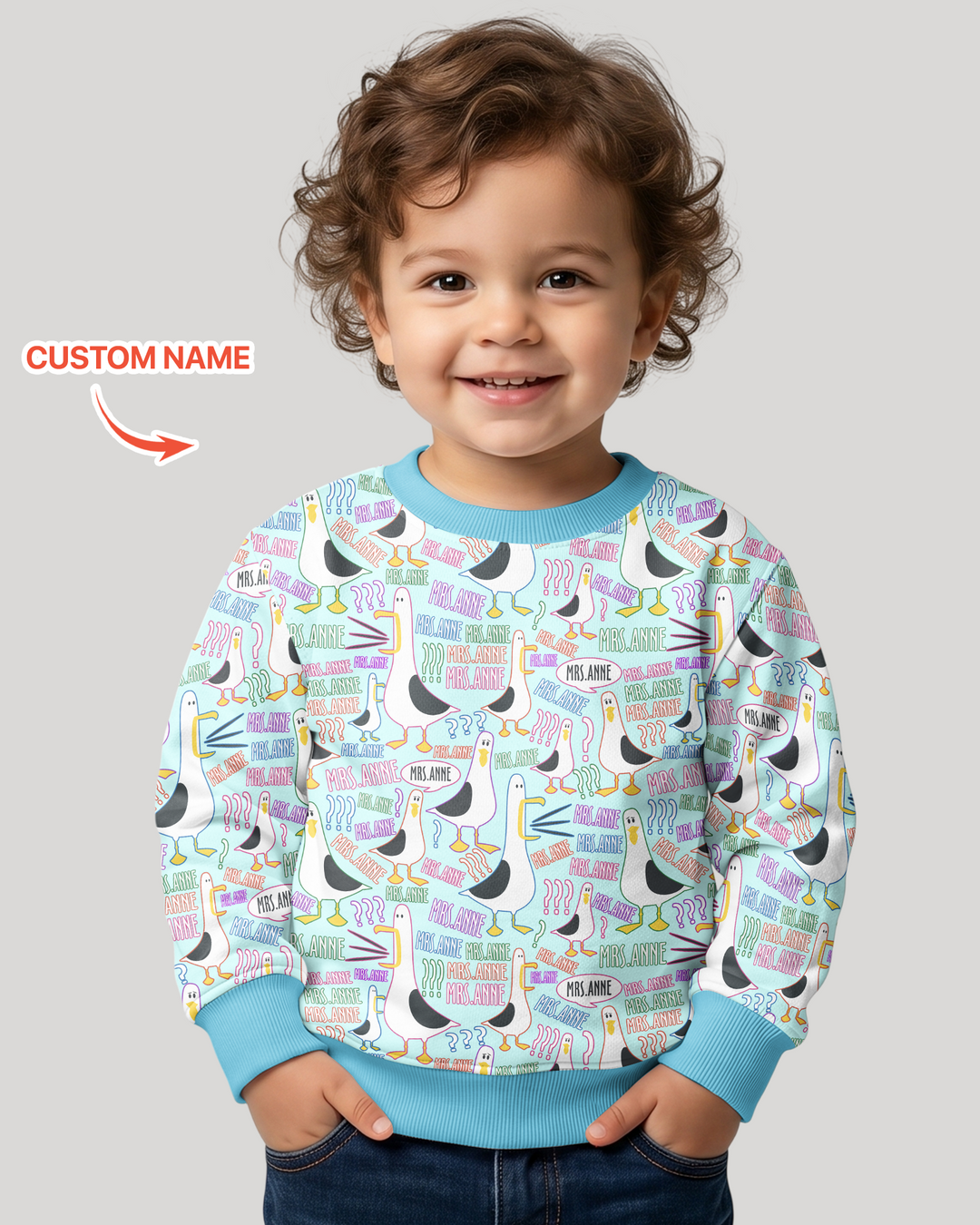 Teacher Teacher Teacher Funny Seagull Bamboo Crewneck Sweatshirt