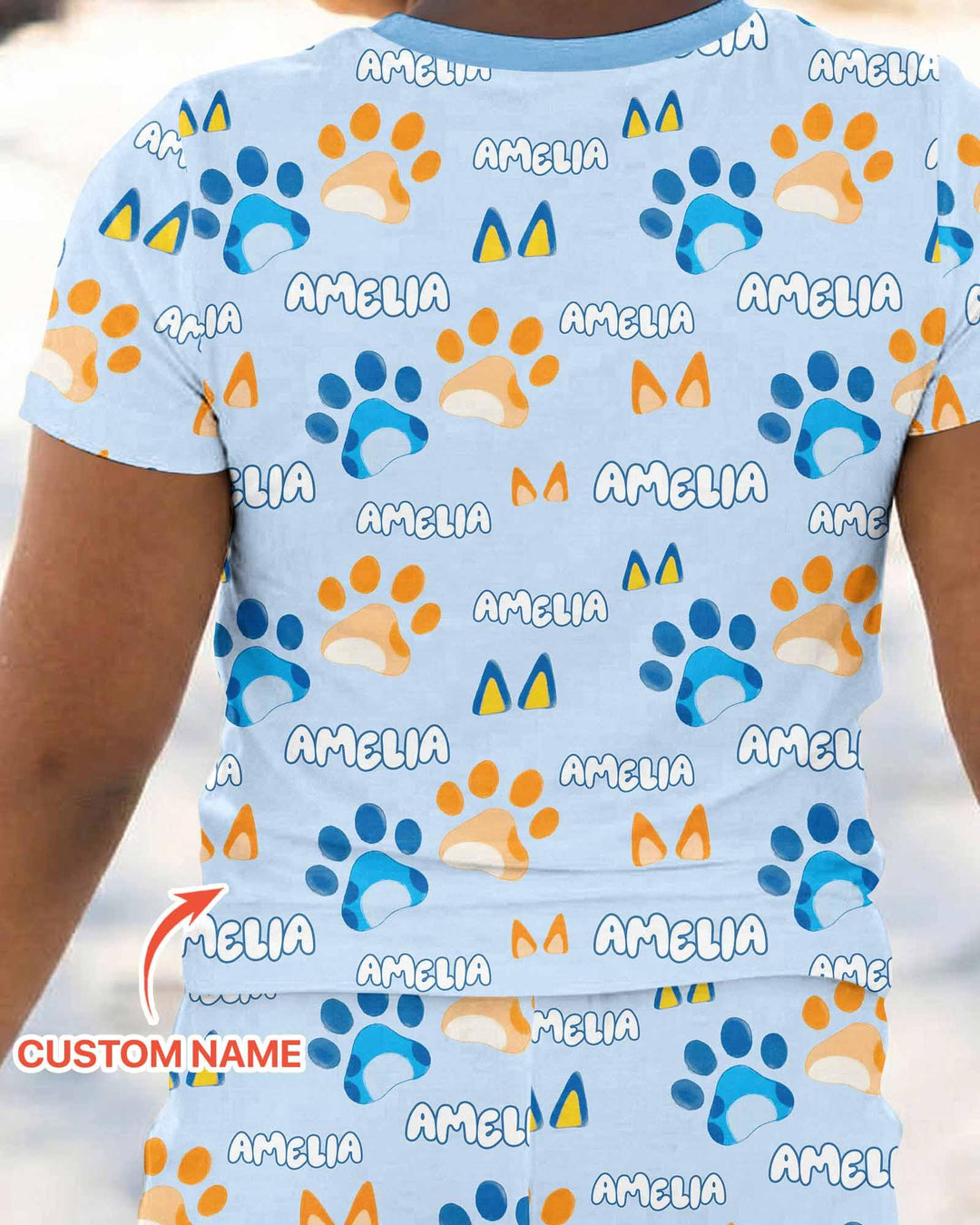 Conjunto de pijama de dos piezas de bambú de manga corta, plantilla personalizada