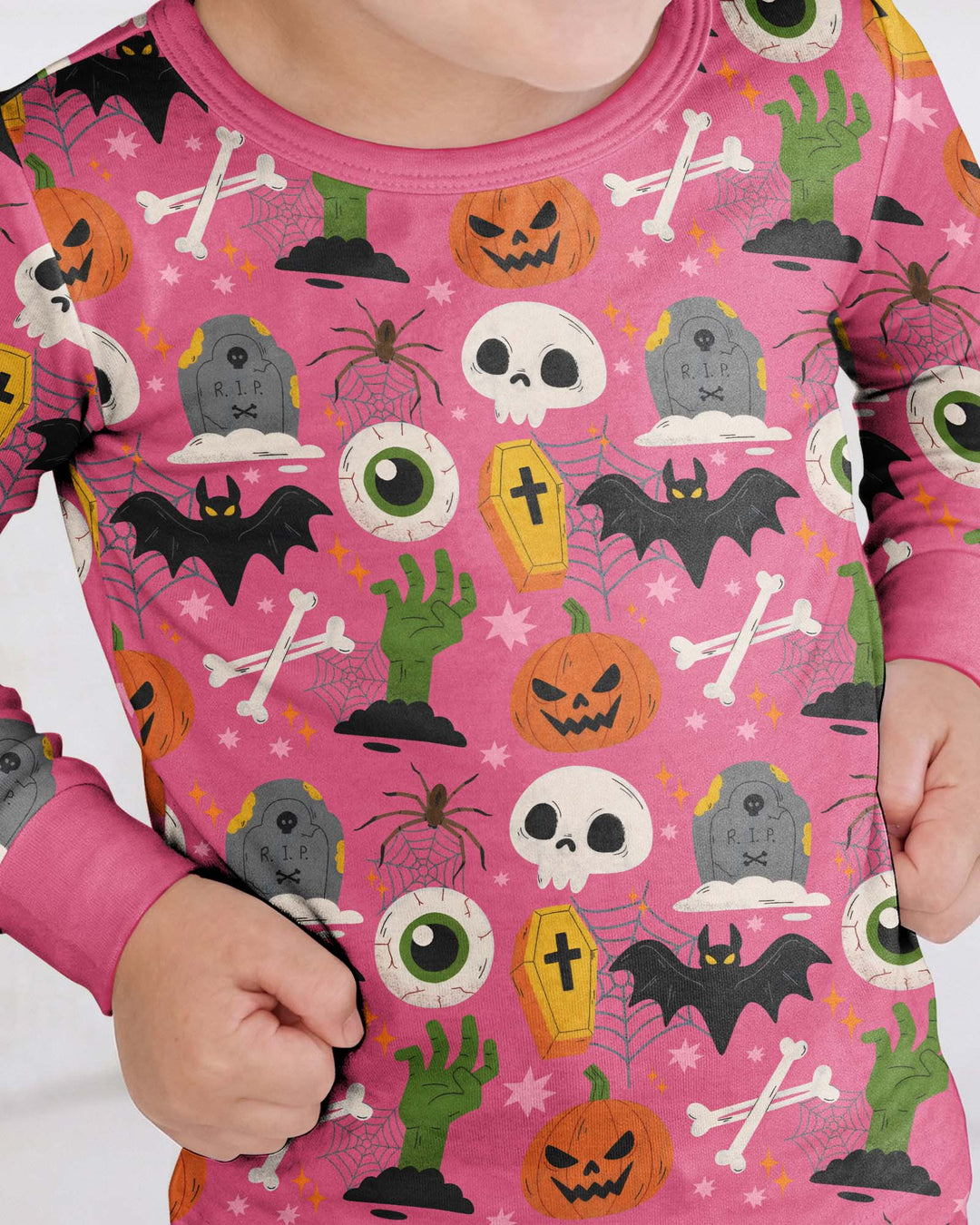 Little Monsters Bamboo Two Piece Long Sleeve Pajama Set For Halloween