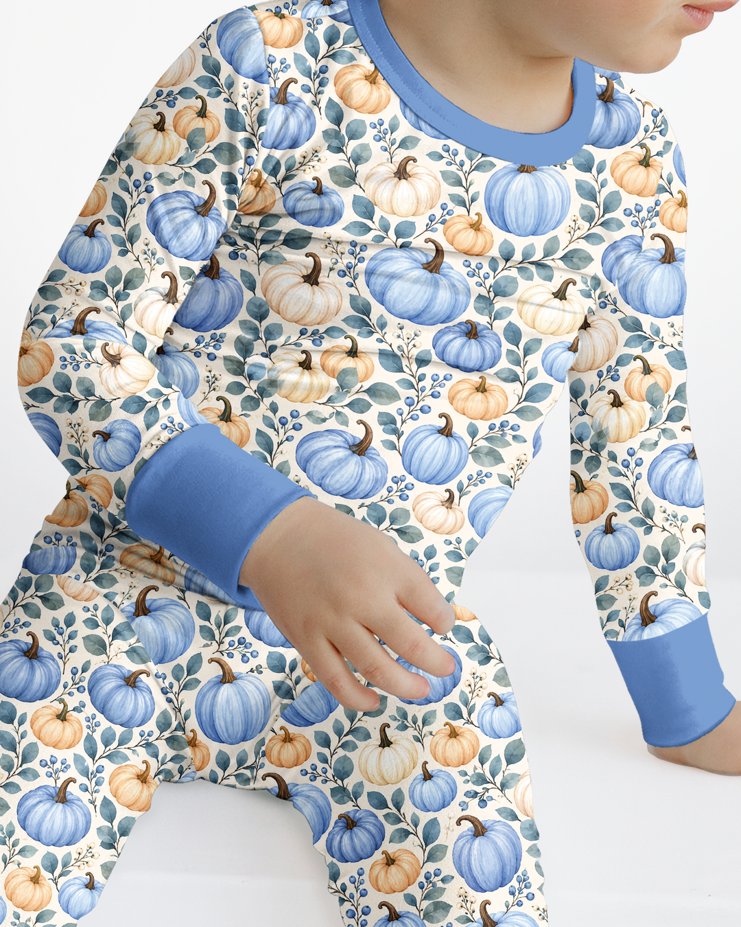 Pumpkin Cozy Fall Bamboo Two Piece Long Sleeve Pajama Set