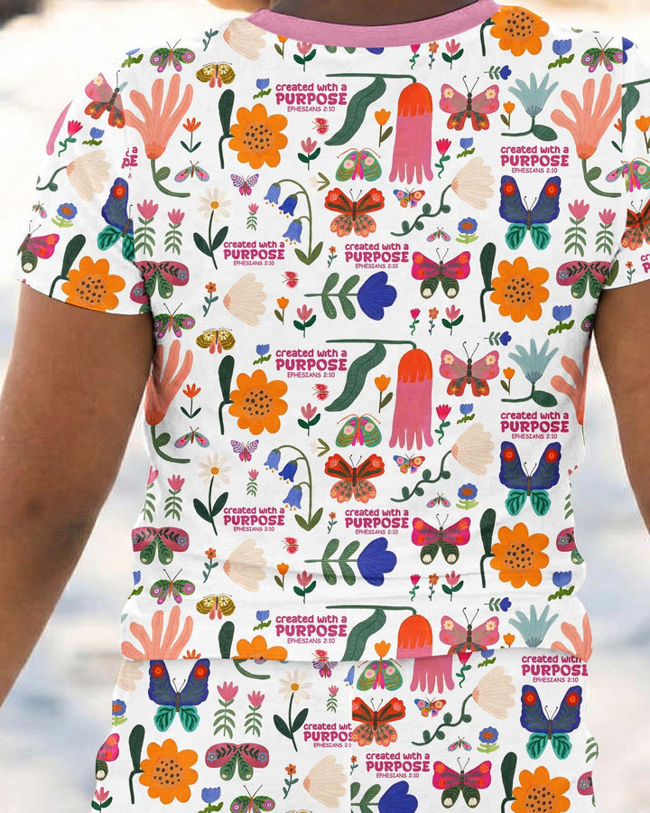 Created With A Purpose Bamboo Two Piece Short Sleeve Shorts Pajama Set