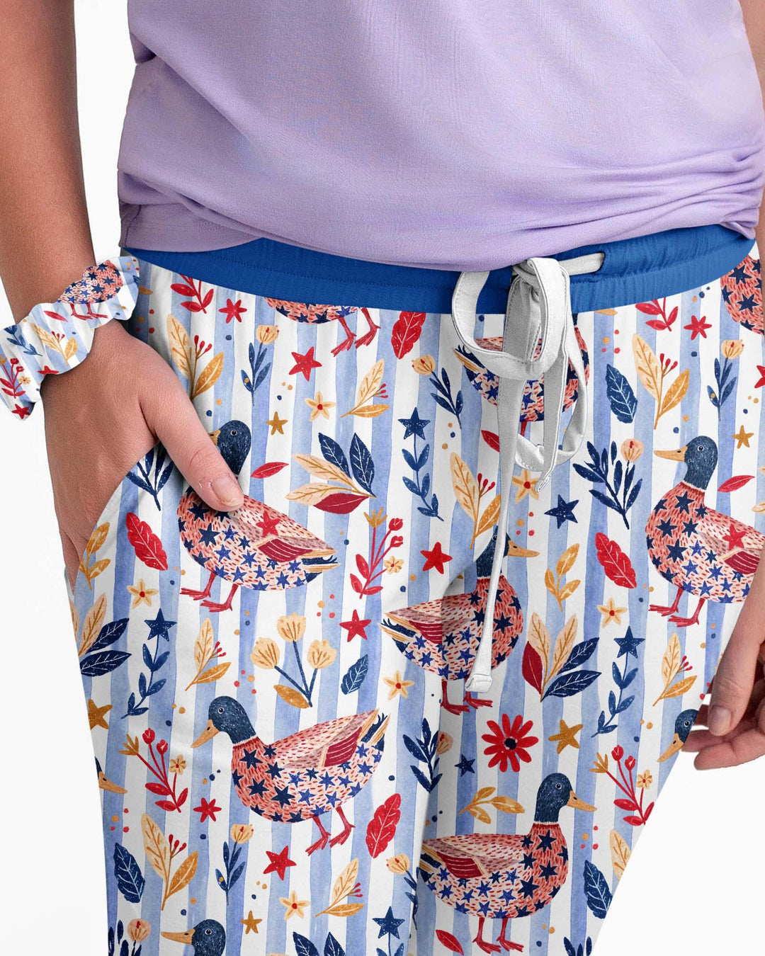 Patriotic Mallard Duck Bamboo Women Pajama Set