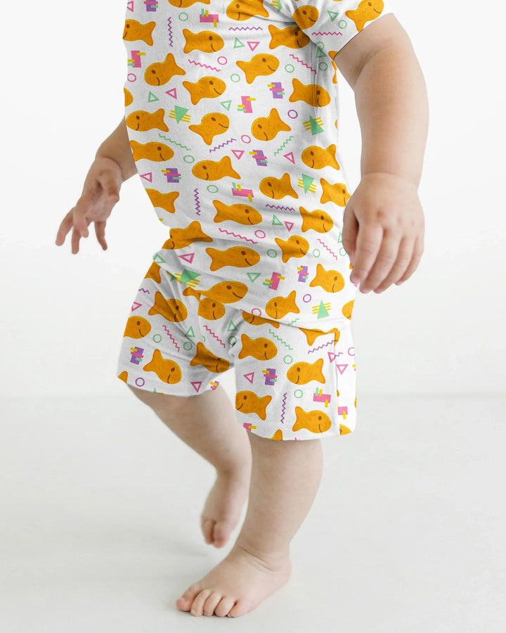Conjunto de Pijama de Dos Piezas de Bambú con Mangas Cortas y Pantalones Cortos