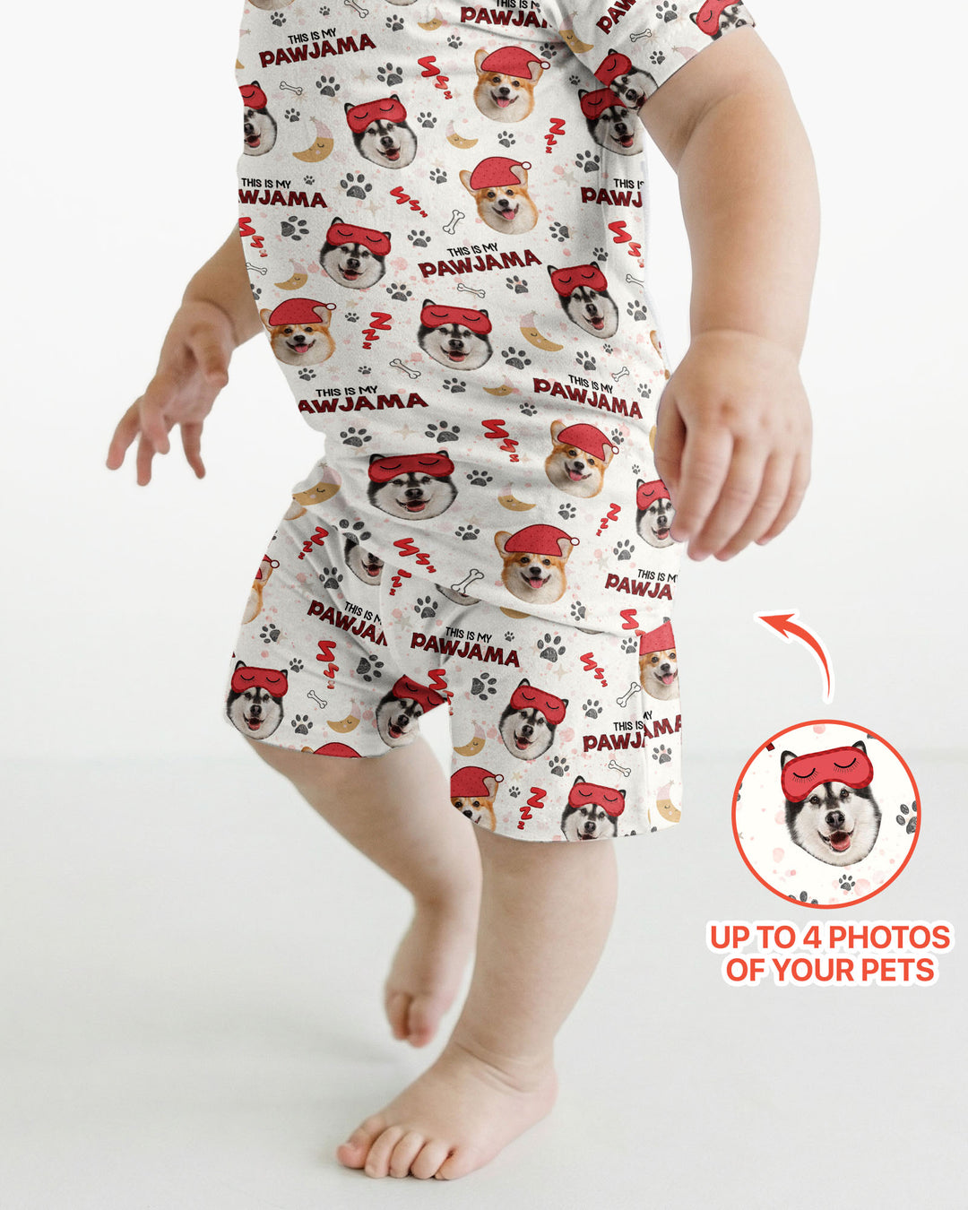 Custom Pet Photo This Is My Pawjama Bamboo Two Piece Short Sleeve Shorts Pajama Set