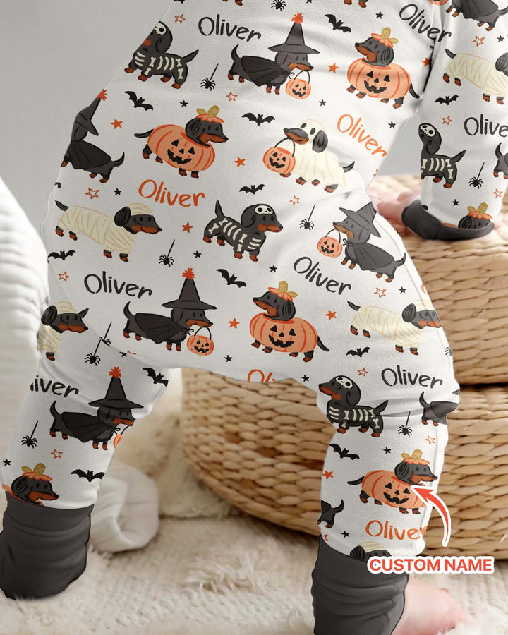 Orange and Black Dachshund Bamboo Convertible Zippy