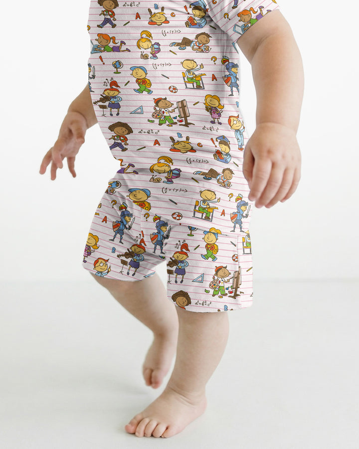 100 Días De... Conjunto de Pijama de Dos Piezas de Bambú de Manga Corta y Pantalón Corto