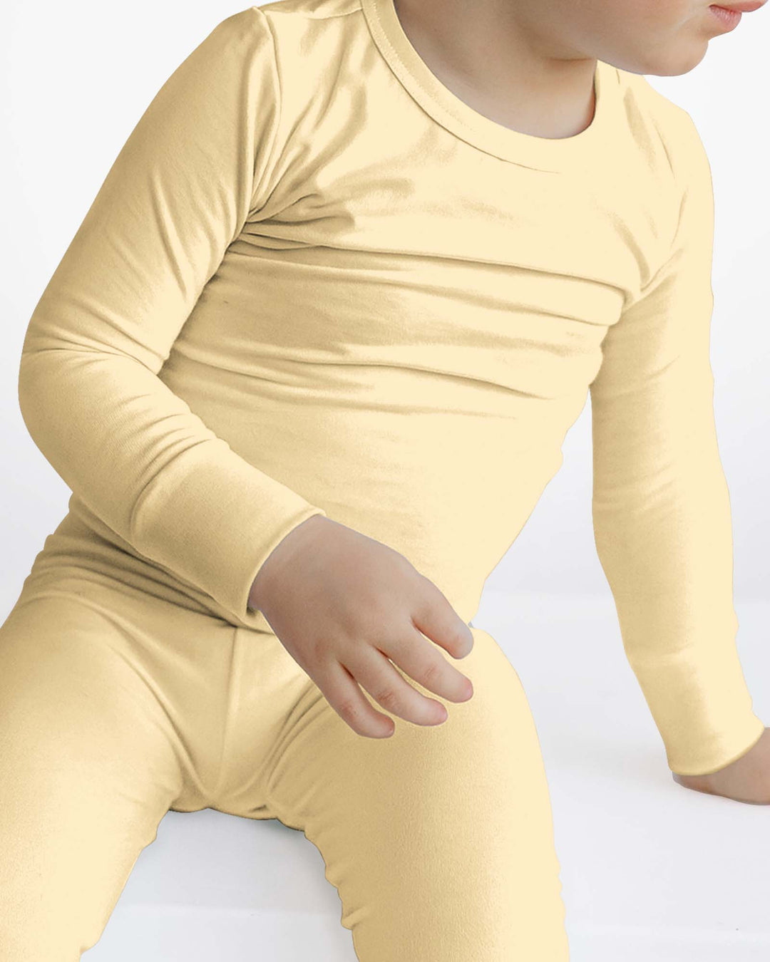 Conjunto de pijama de dos piezas de bambú en blanco antiguo