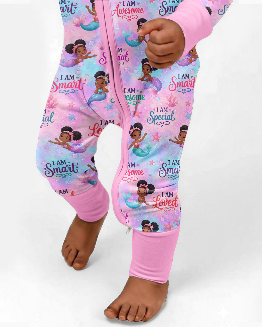 Black Mermaid I Am Strong Bamboo Convertible Zippy