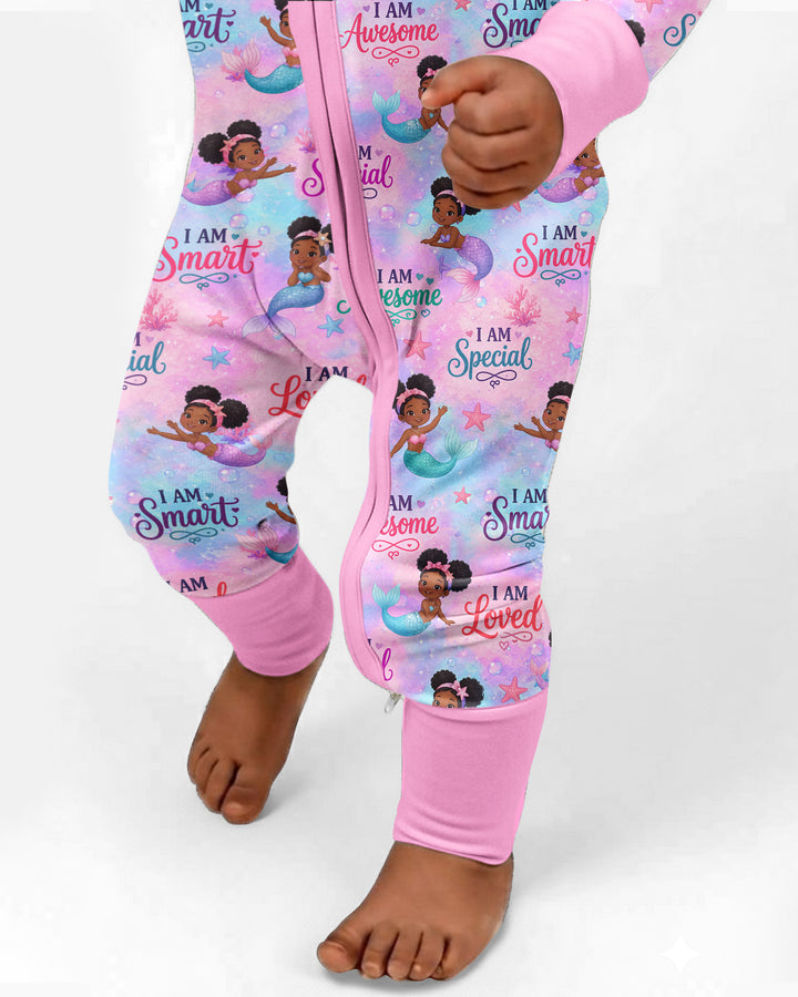Black Mermaid I Am Strong Bamboo Convertible Zippy