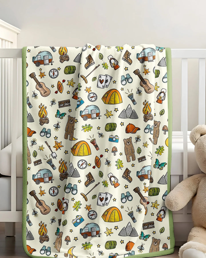 Love Camping Matching Family Bamboo Blanket
