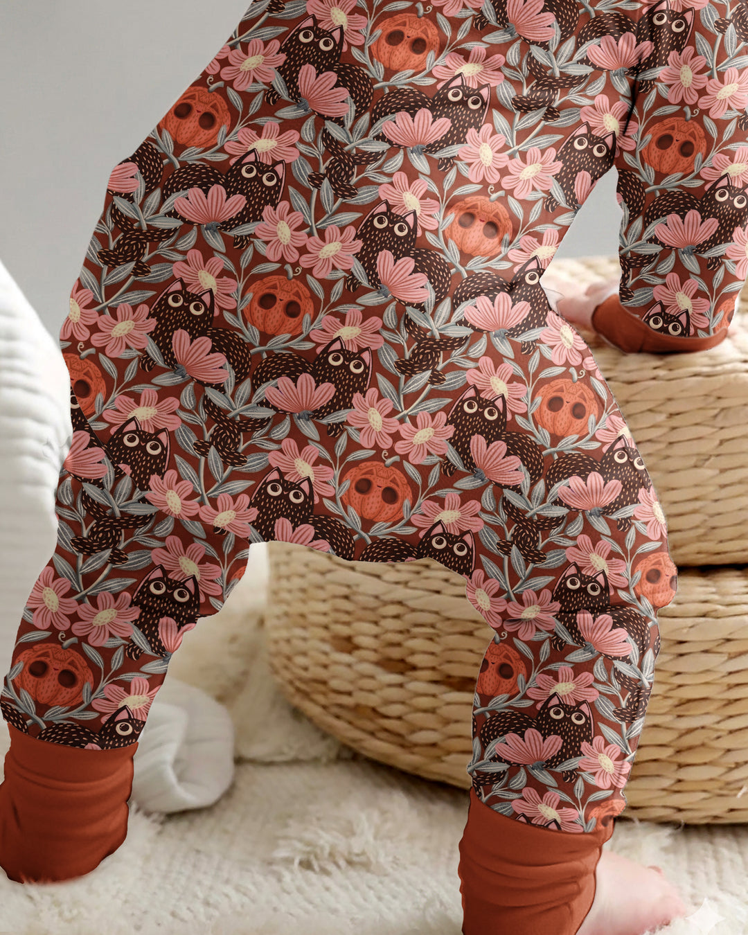 Spooky Owl Pumpkin Folk Floral Halloween Bamboo Convertible Zippy