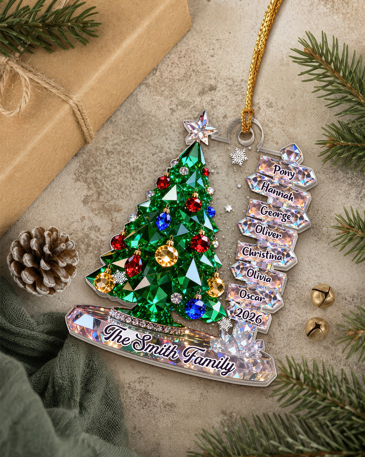 Family Signpost Custom Name 1-Side Acrylic Ornament