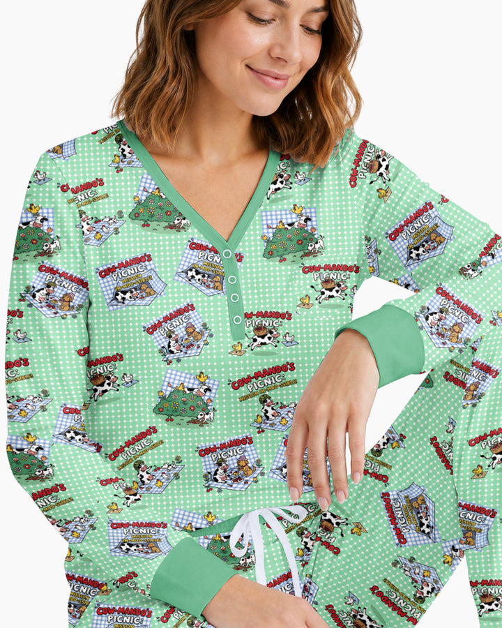 Mission Im-moo-sible Bamboo Women Pajama Set
