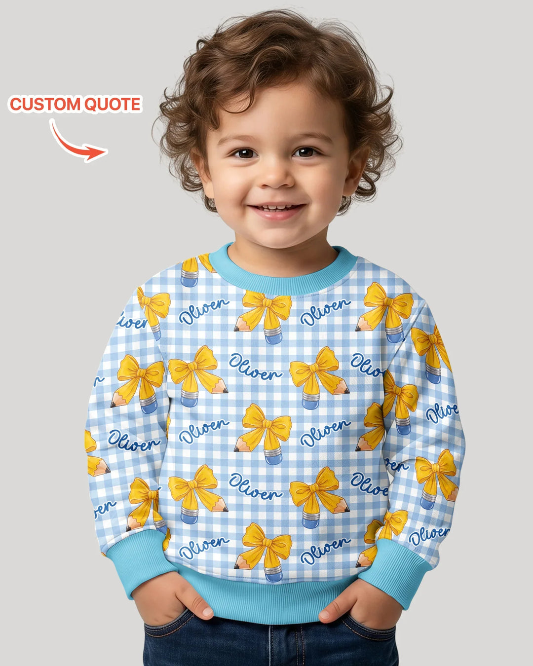 Sudadera de cuello redondo de bambú con plantilla personalizada