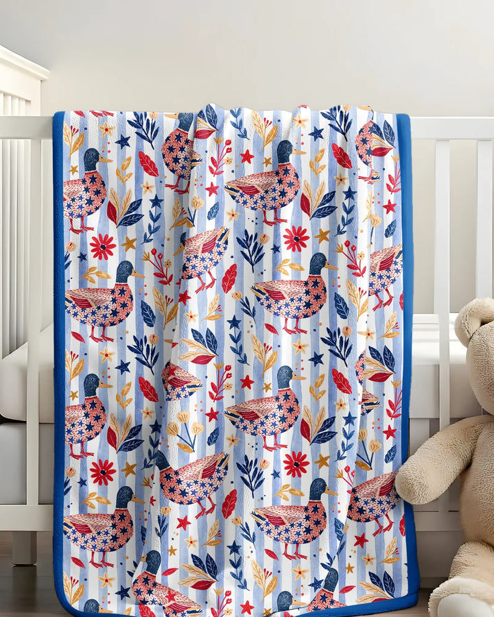 Patriotic Mallard Duck Bamboo Blanket