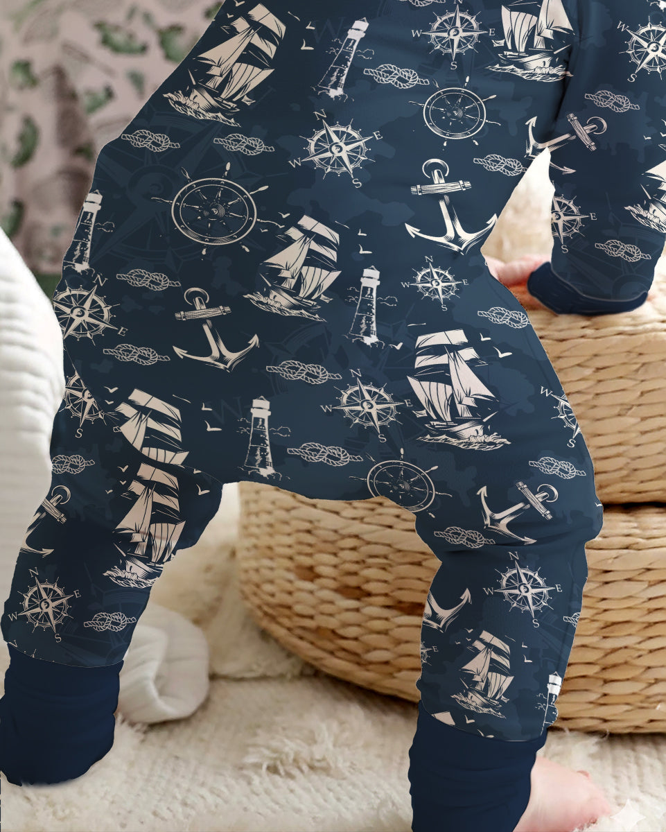 Vintage Nautical Voyage Bamboo Convertible Zippy