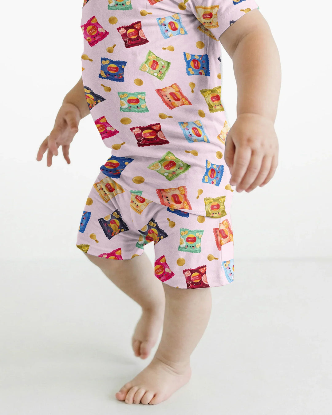 Potato Chips Bamboo Two Piece Short Sleeve Shorts Pajama Set