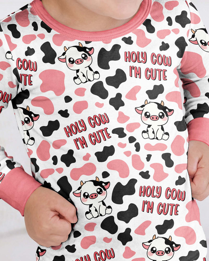 Holy Cow I'm Cute Bamboo Two Piece Long Sleeve Pajama Set