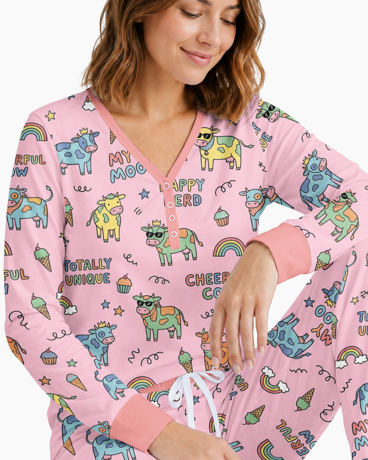 Not Your Ordinary Cow Bamboo Women Pajama Set