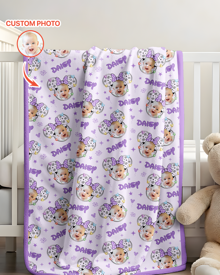 Custom Photo Little Princess Bamboo Blanket