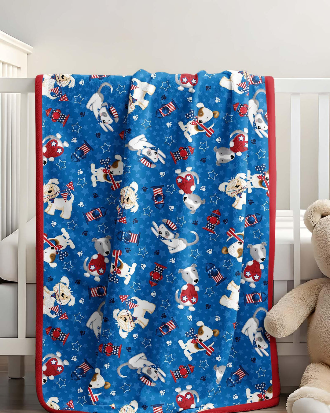 Red, White & Woof Family Matching Bamboo Blanket