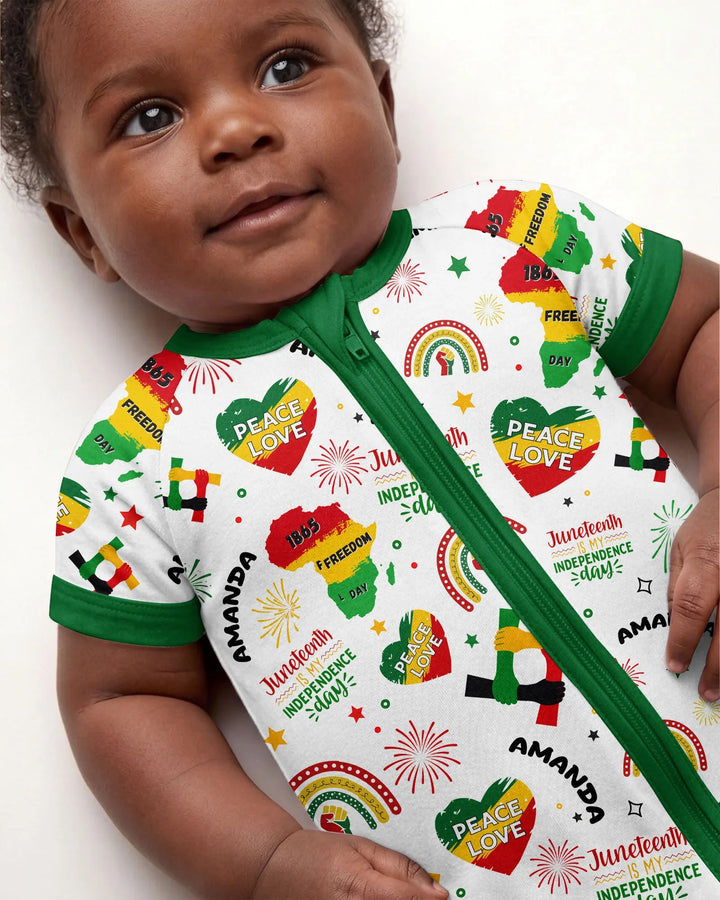 Custom Name Juneteenth Is My Independence Day Bamboo Shorty Zippy