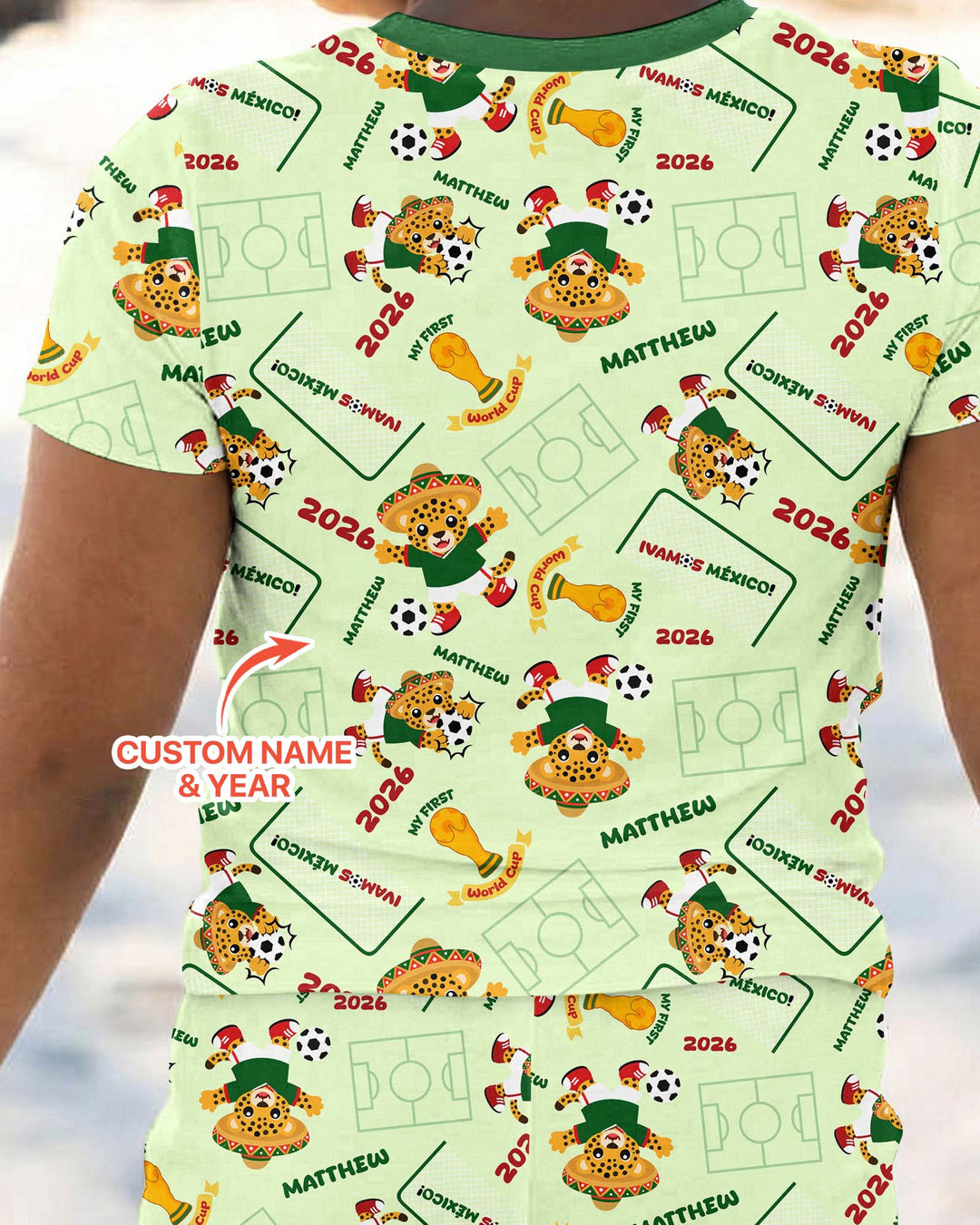 Conjunto de pijama de dos piezas de bambú de manga corta, plantilla personalizada