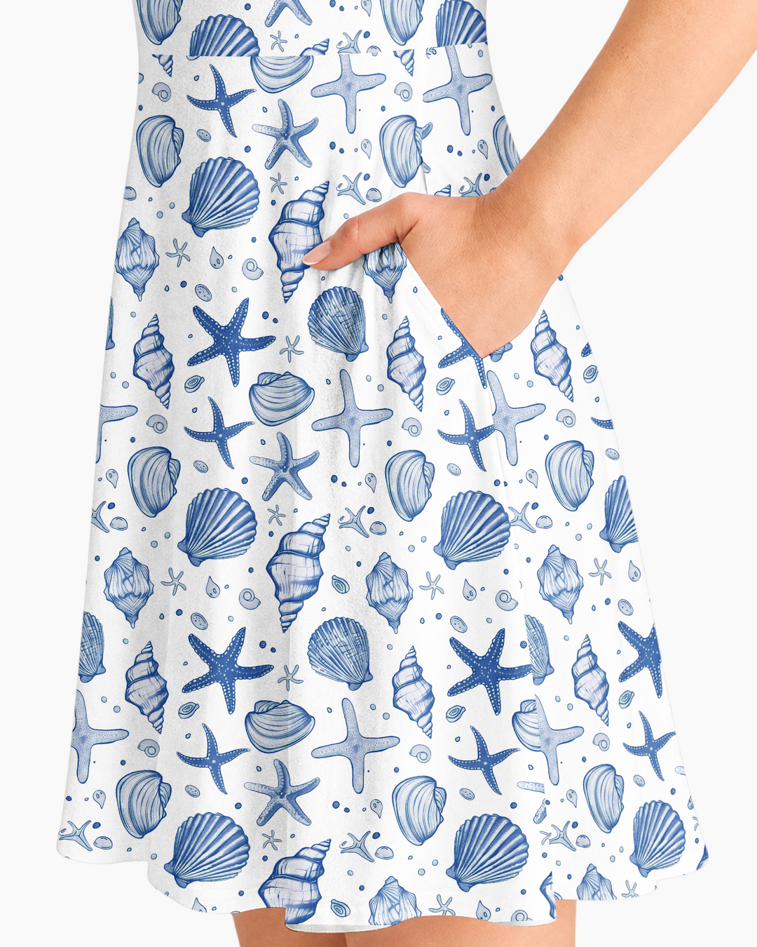 Coastal Charm Family Matching Bamboo Women’s Short Sleeve Twirl Dress