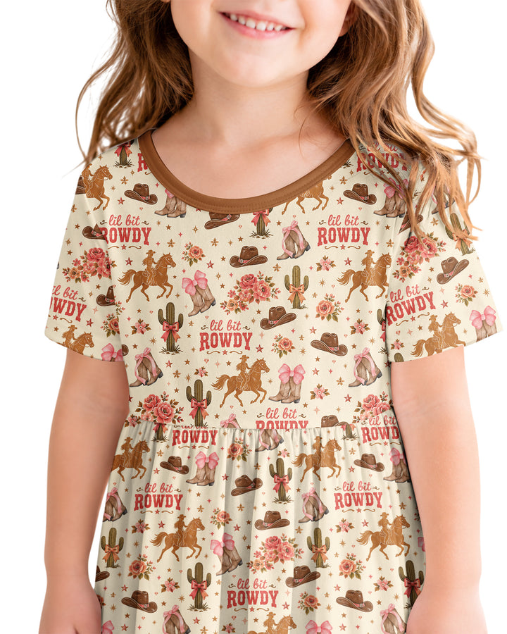 Coquette Cowgirl Lil Bit Rowdy Bamboo Twirl Dress