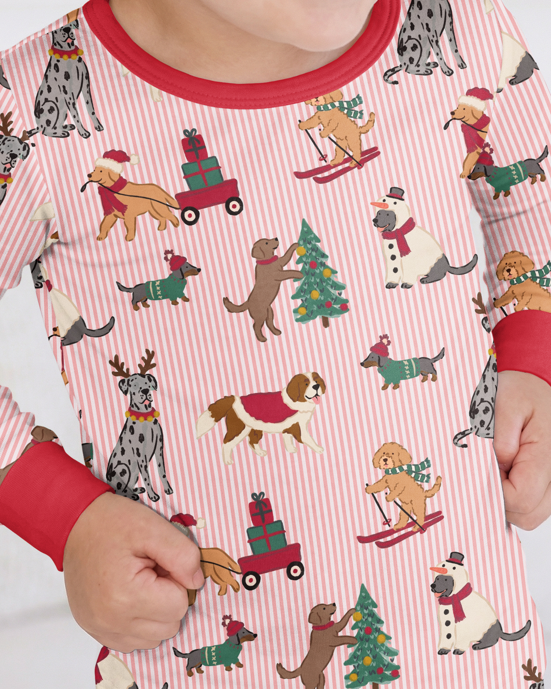 Christmas Pups & Holiday Adventures Bamboo Two Piece Long Sleeve Pajama Set