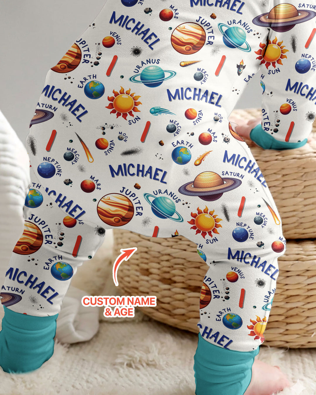 Personalized Birthday Solar System Bamboo Convertible Zippy