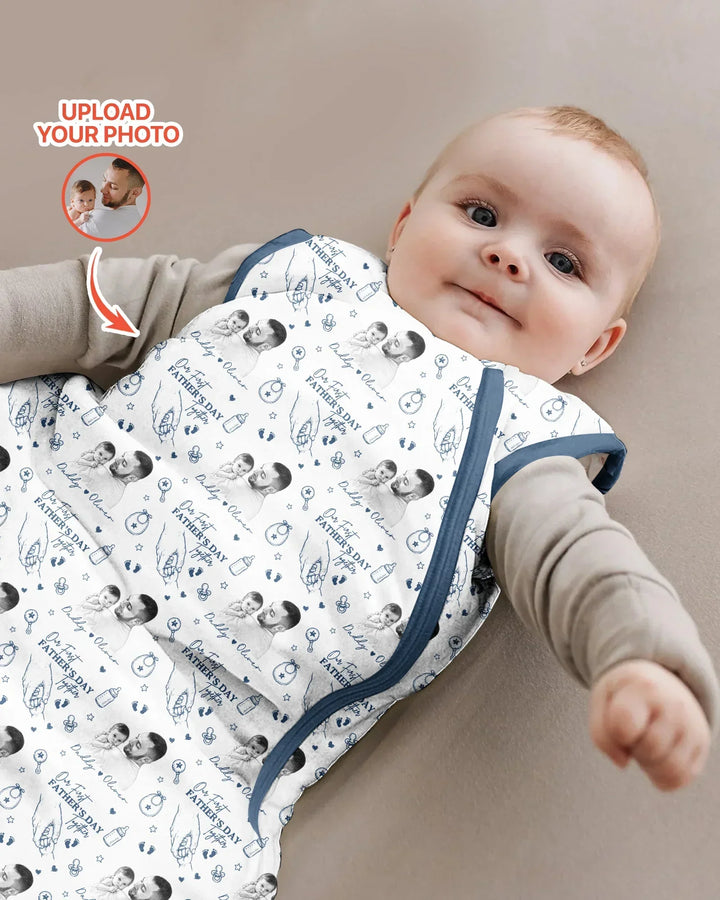 Custom Photo Our First Father's Day Together Bamboo Sleep Bag