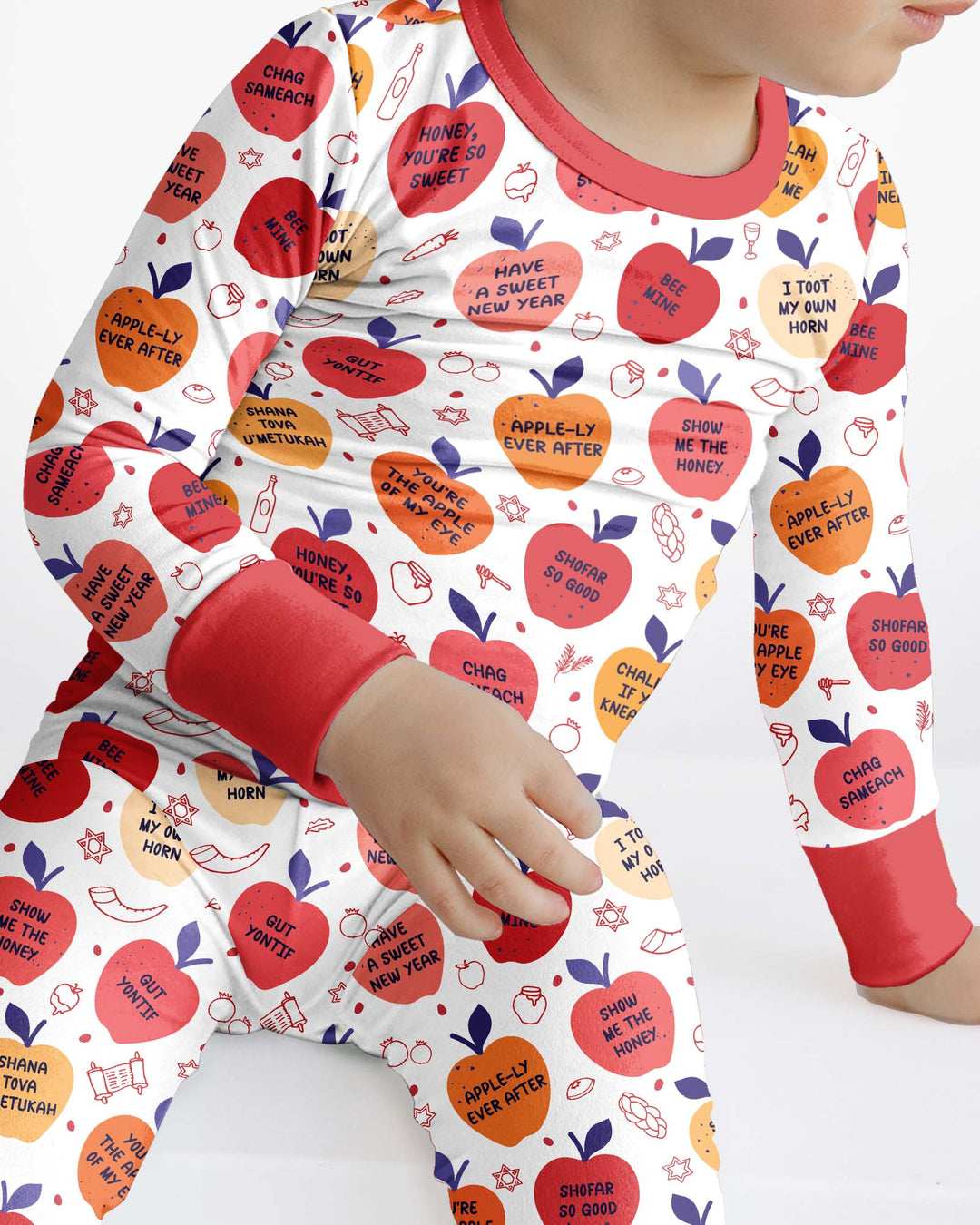 Rosh Hashanah Funny Jewish Puns Bamboo Two Piece Long Sleeve Pajama Set
