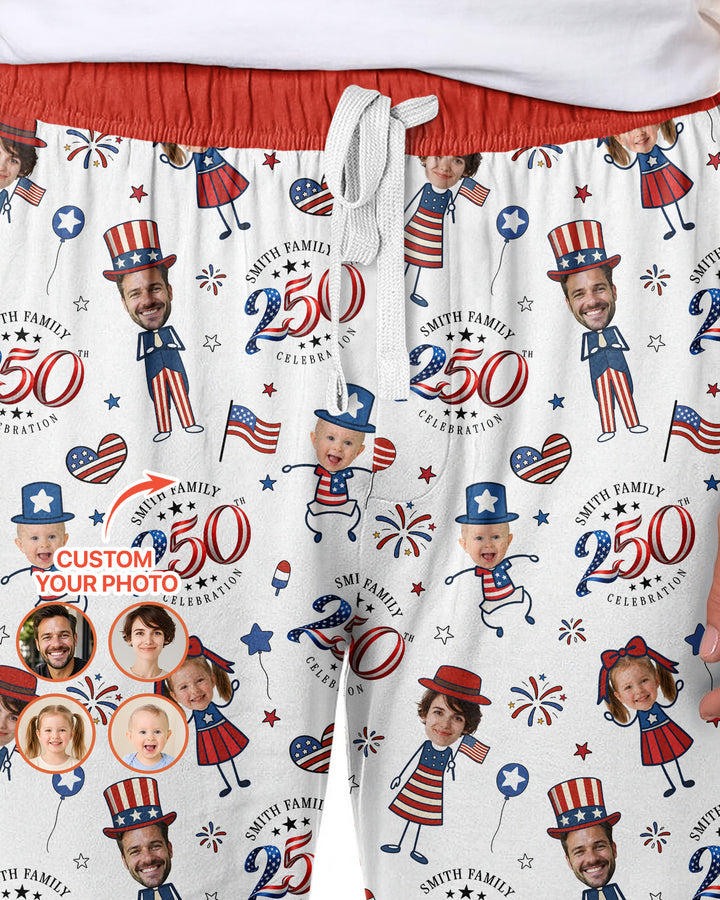 Custom Photo Smith Family Celebration Bamboo Men's Pajama Set