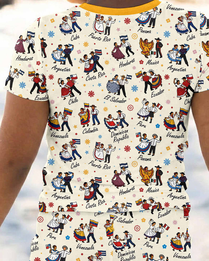 Pijama de dos piezas de bambú de manga corta "All About That Base"