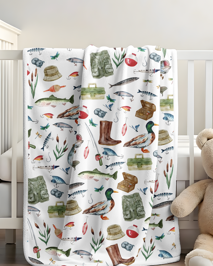 Daddy's Fishing Buddy Daddy& Me Matching Bamboo Blanket