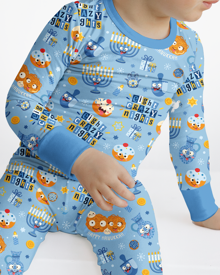Eight Crazy Nights Bamboo Two Piece Long Sleeve Pajama Set