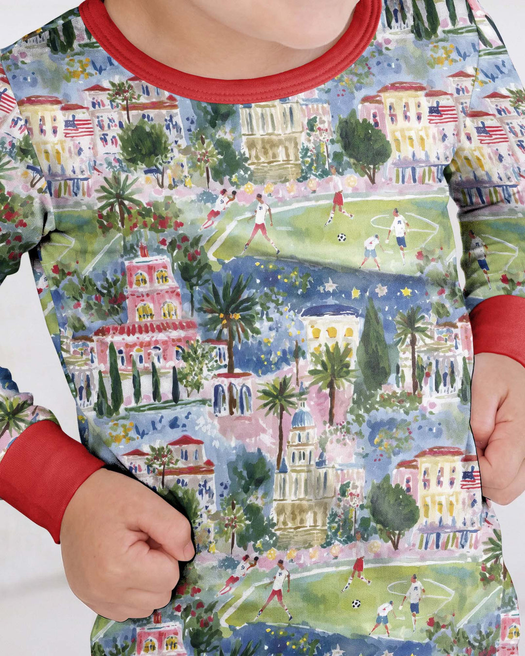 Zweiteiliges Langarm-Pyjama-Set mit Sommerfrüchten