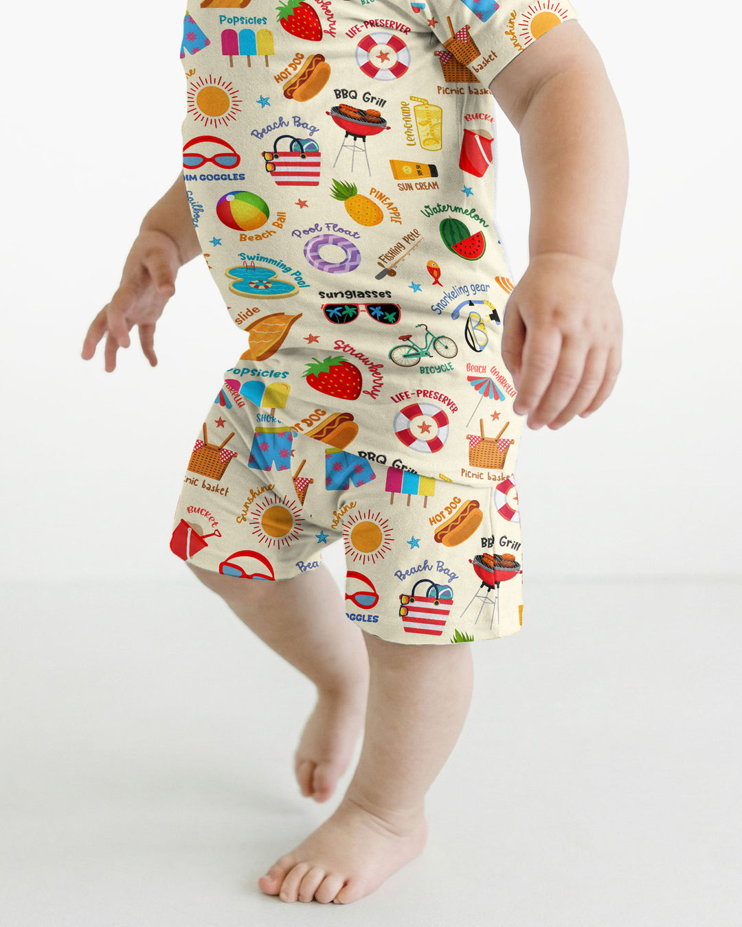 Schlafanzug-Set zweiteilig, kurze Ärmel, kurze Hose, Bambus