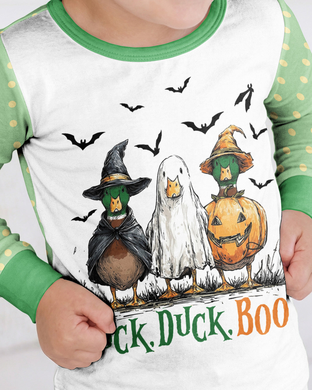 Duck Duck Boo Bamboo Two Piece Long Sleeve Pajama Set