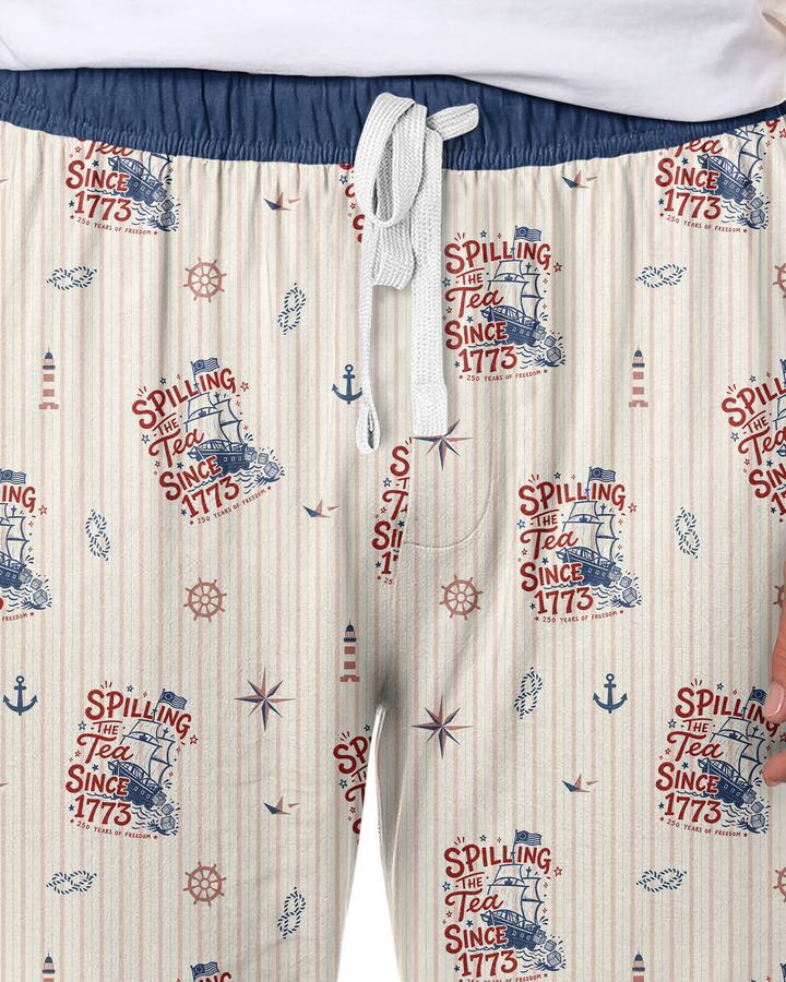 Spilling The Tea Since 1773 Family Matching Bamboo Men's Pajama Set